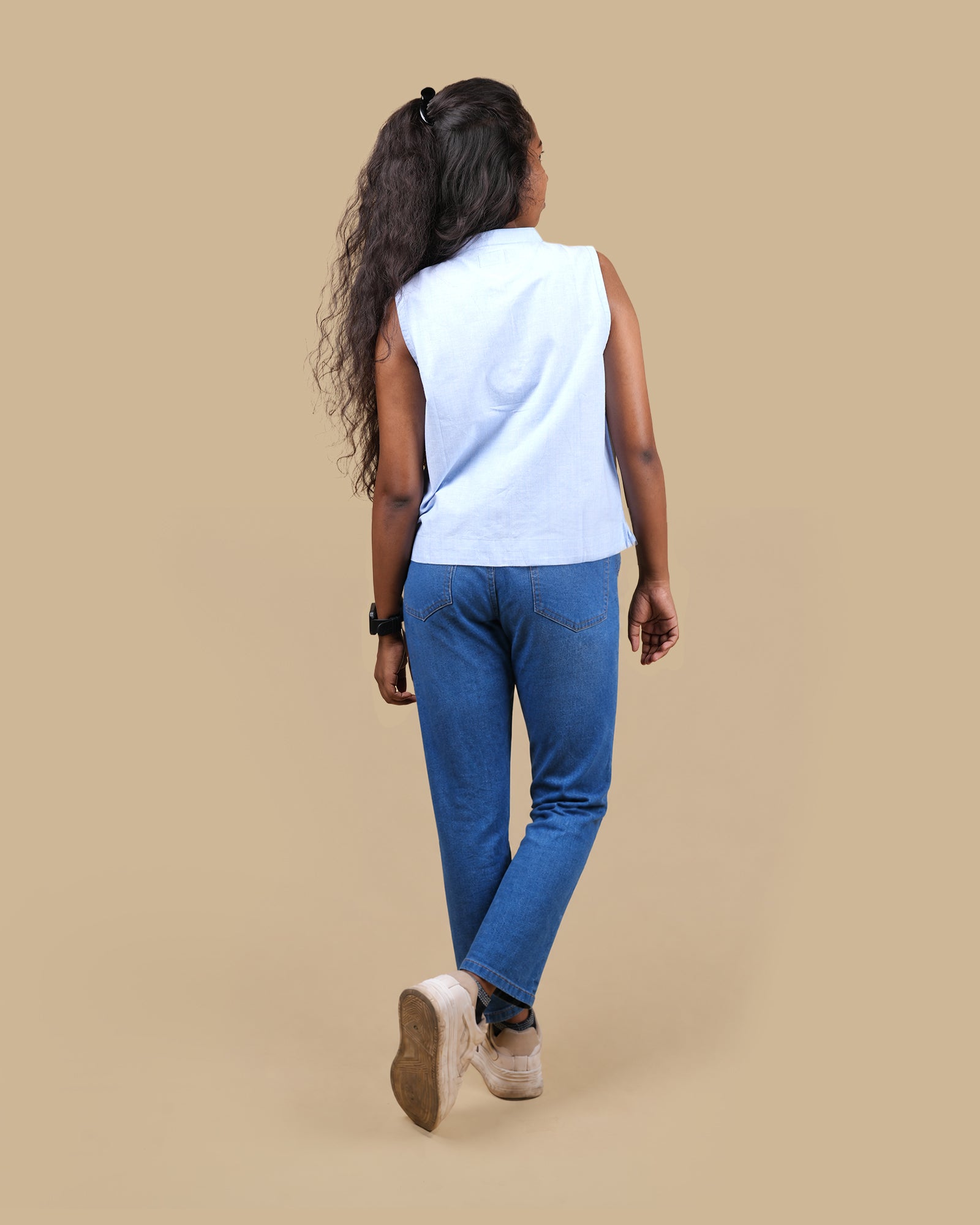 THE MOTIFS COTTON TOP - LIGHT BLUE