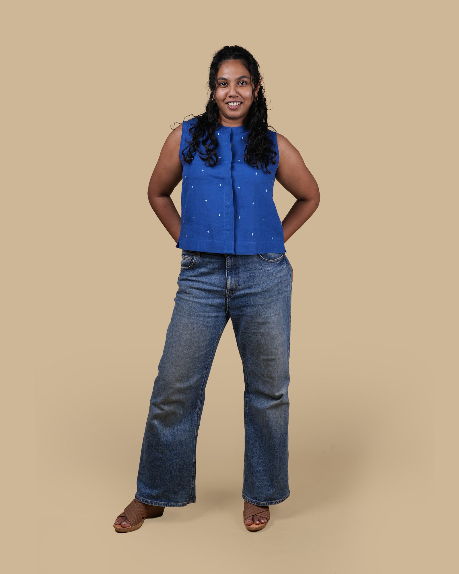 THE MOTIFS COTTON TOP - BLUE