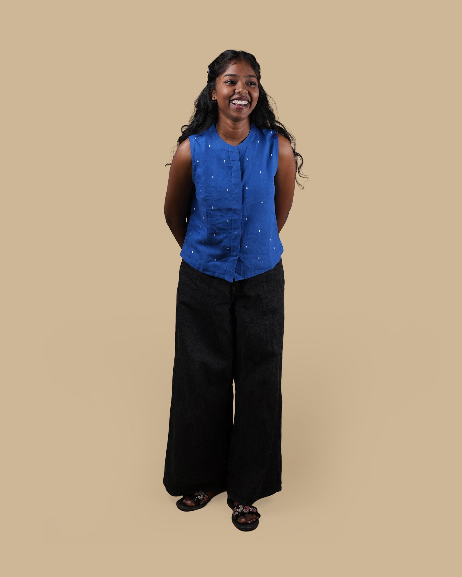 THE MOTIFS COTTON TOP - BLUE