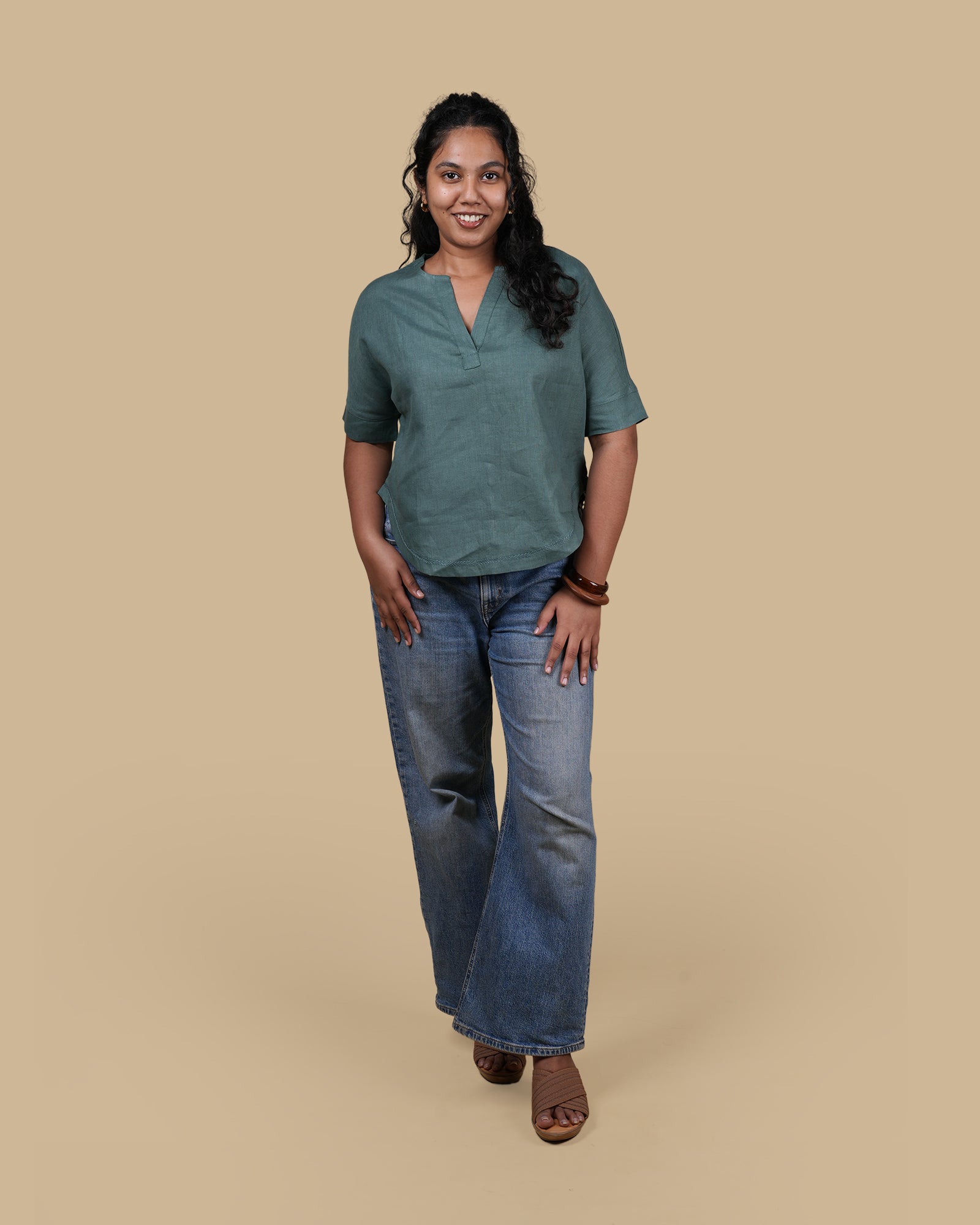 THE DRIFT HEM LINE TOP - GREEN