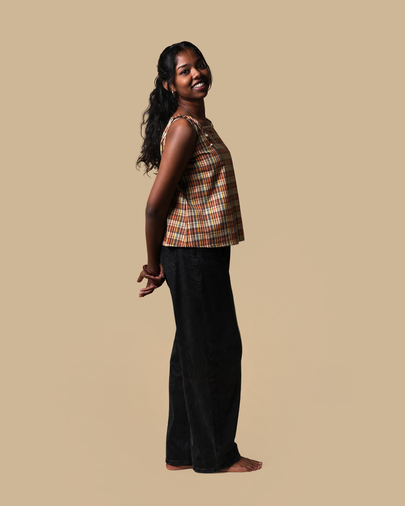 THE TIE UP COTTON TOP - MULTICOLOR