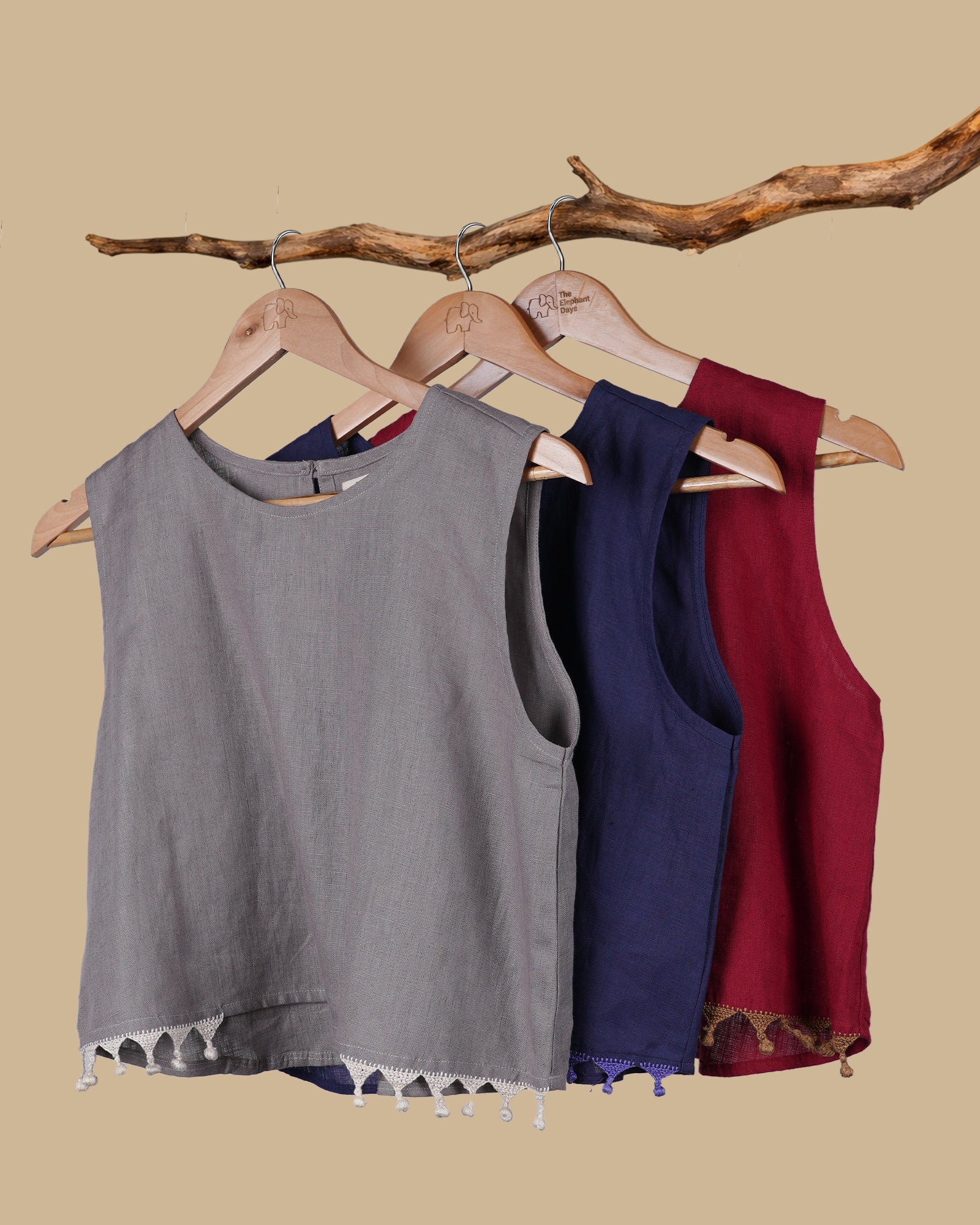 THE TASSEL CROP TOP - GRAY