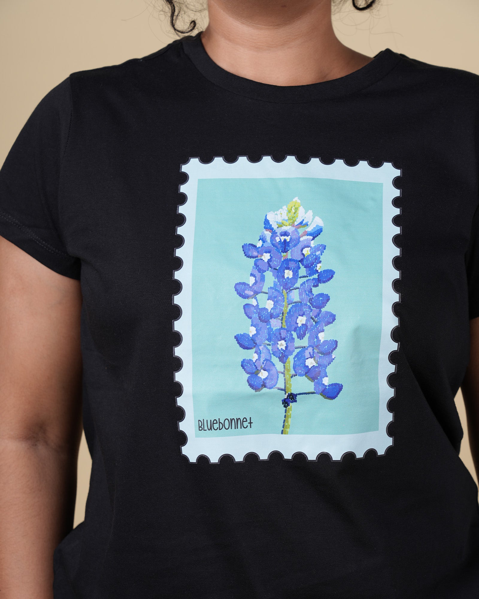 BLUEBONNET STAMP - BLACK