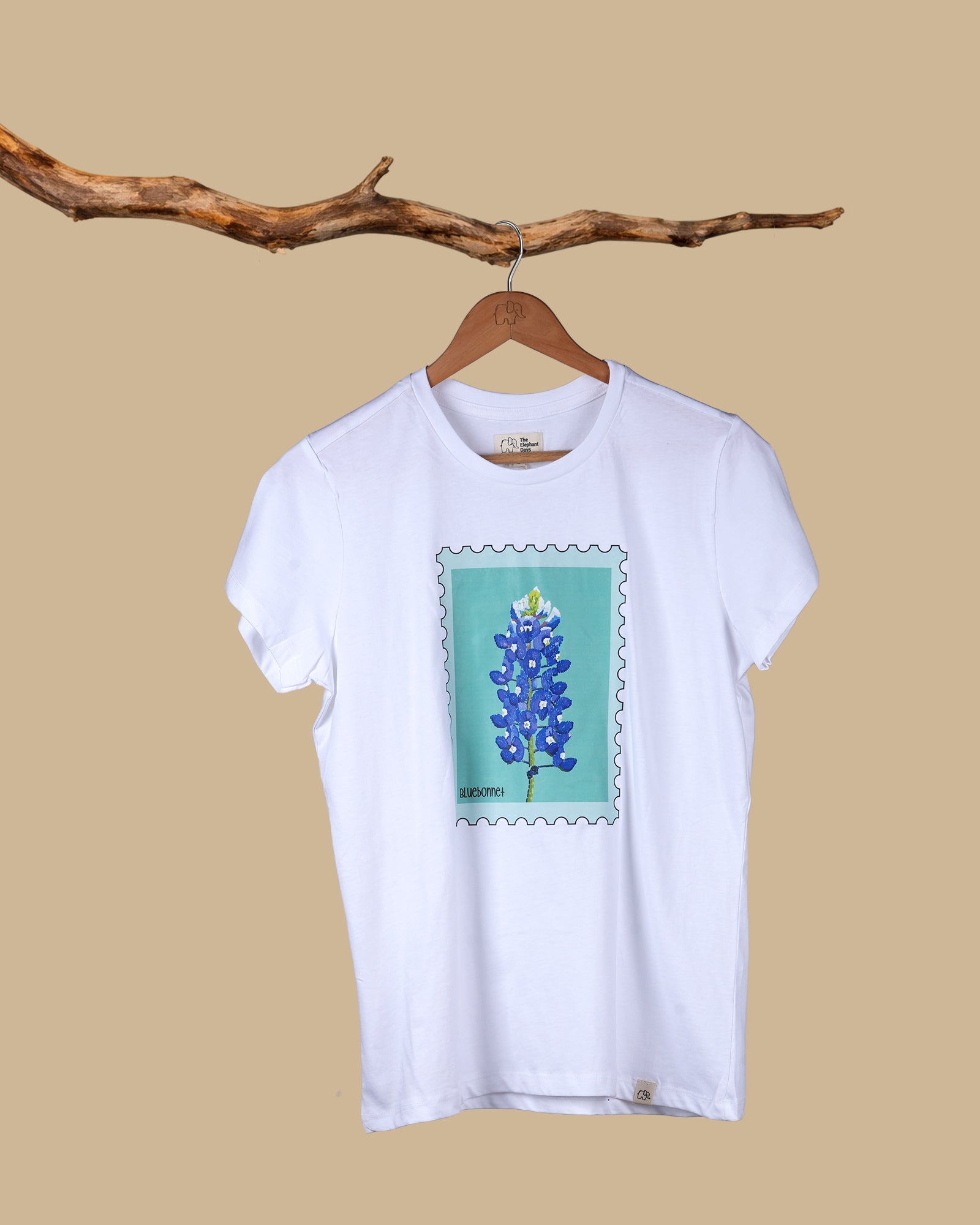 BLUEBONNET STAMP - WHITE