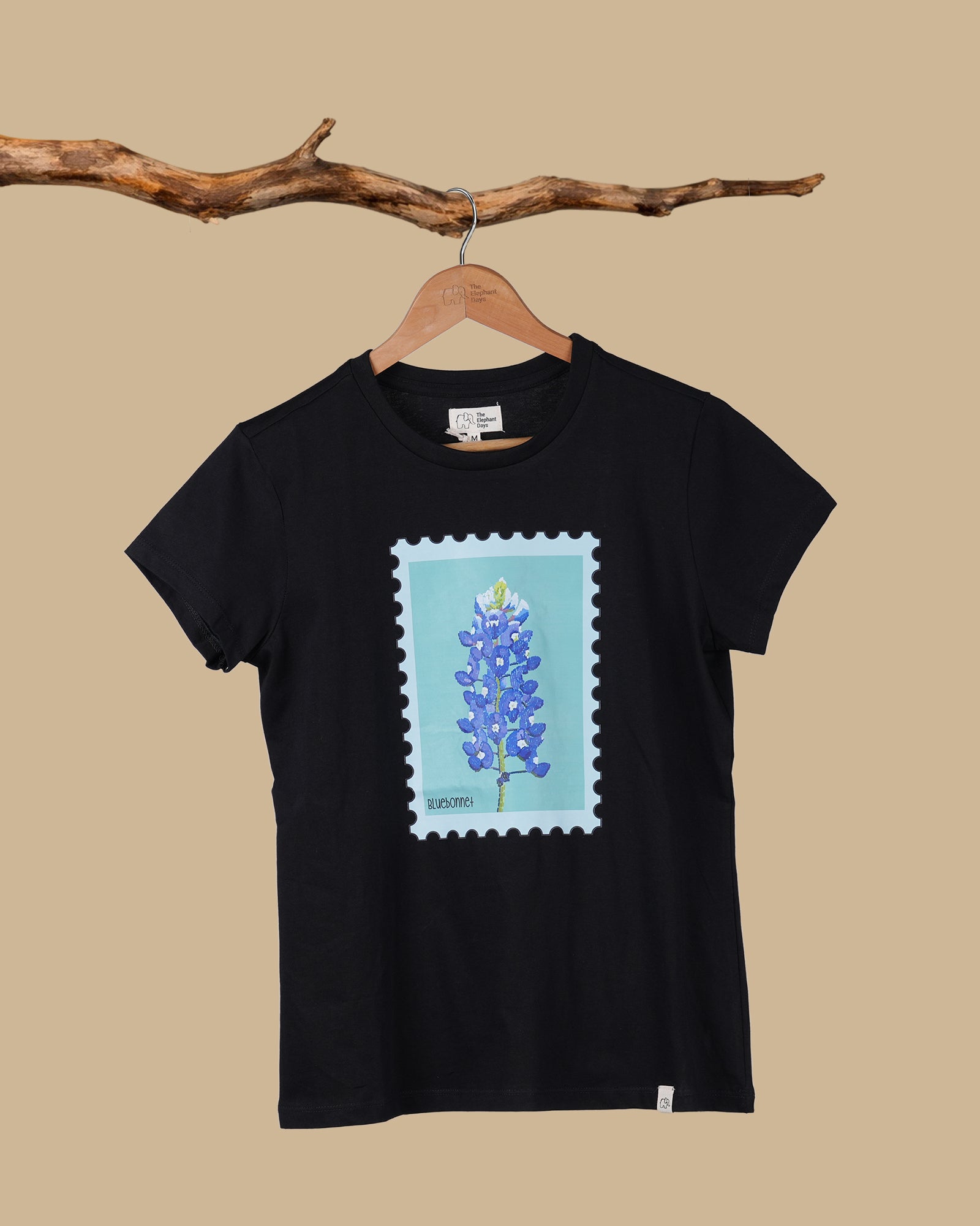 BLUEBONNET STAMP - BLACK