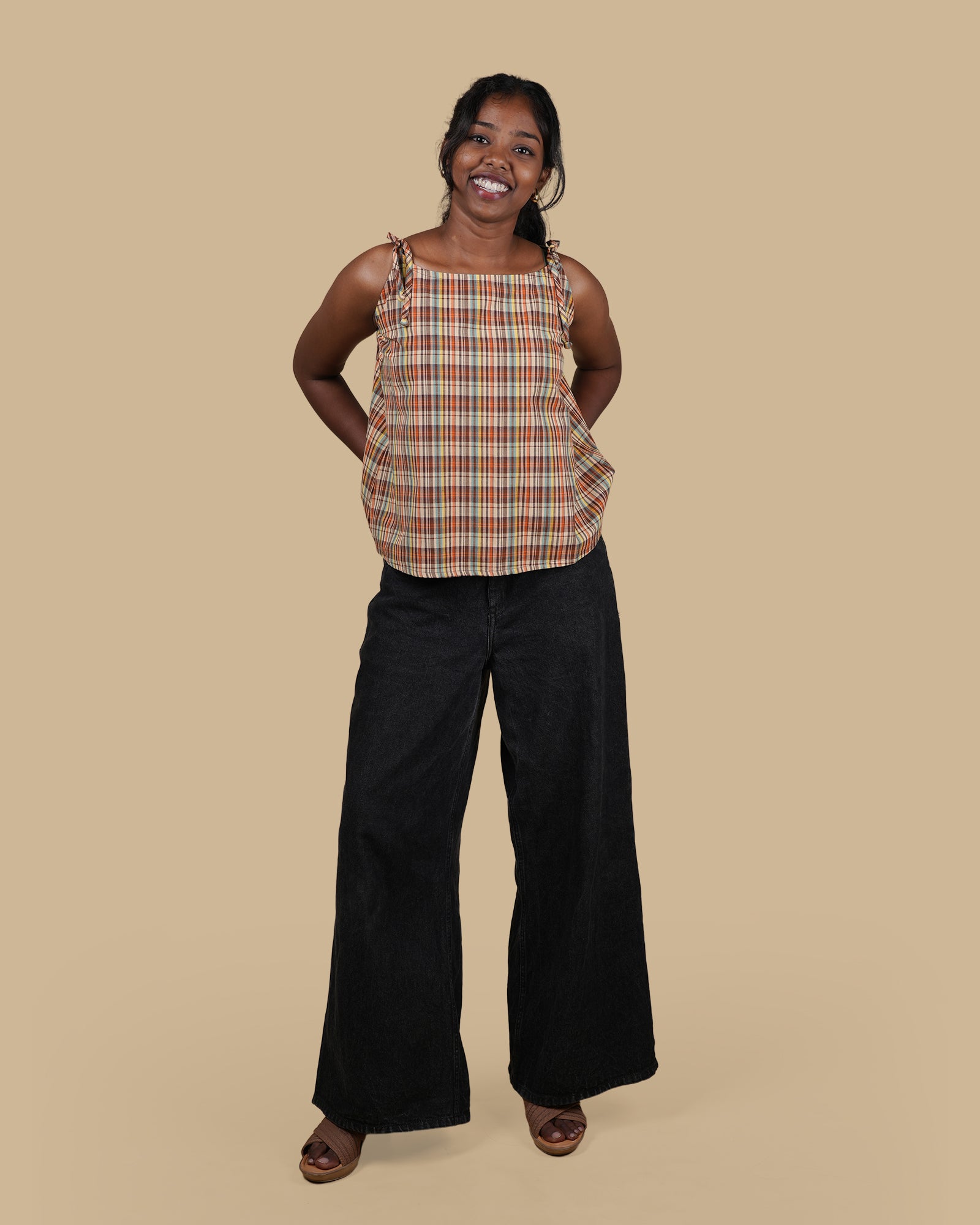 THE TIE UP COTTON TOP - MULTICOLOR
