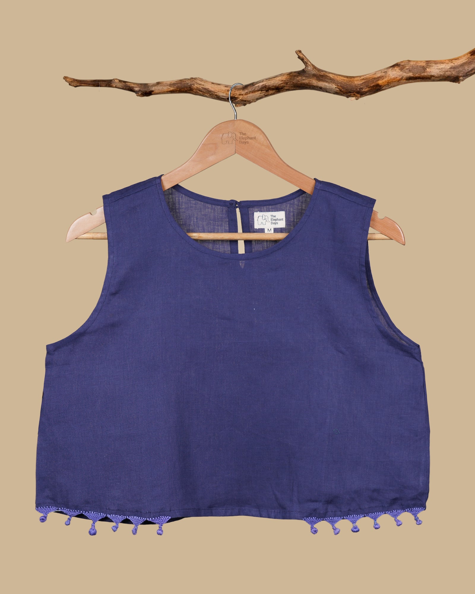 THE TASSEL CROP TOP - BLUE