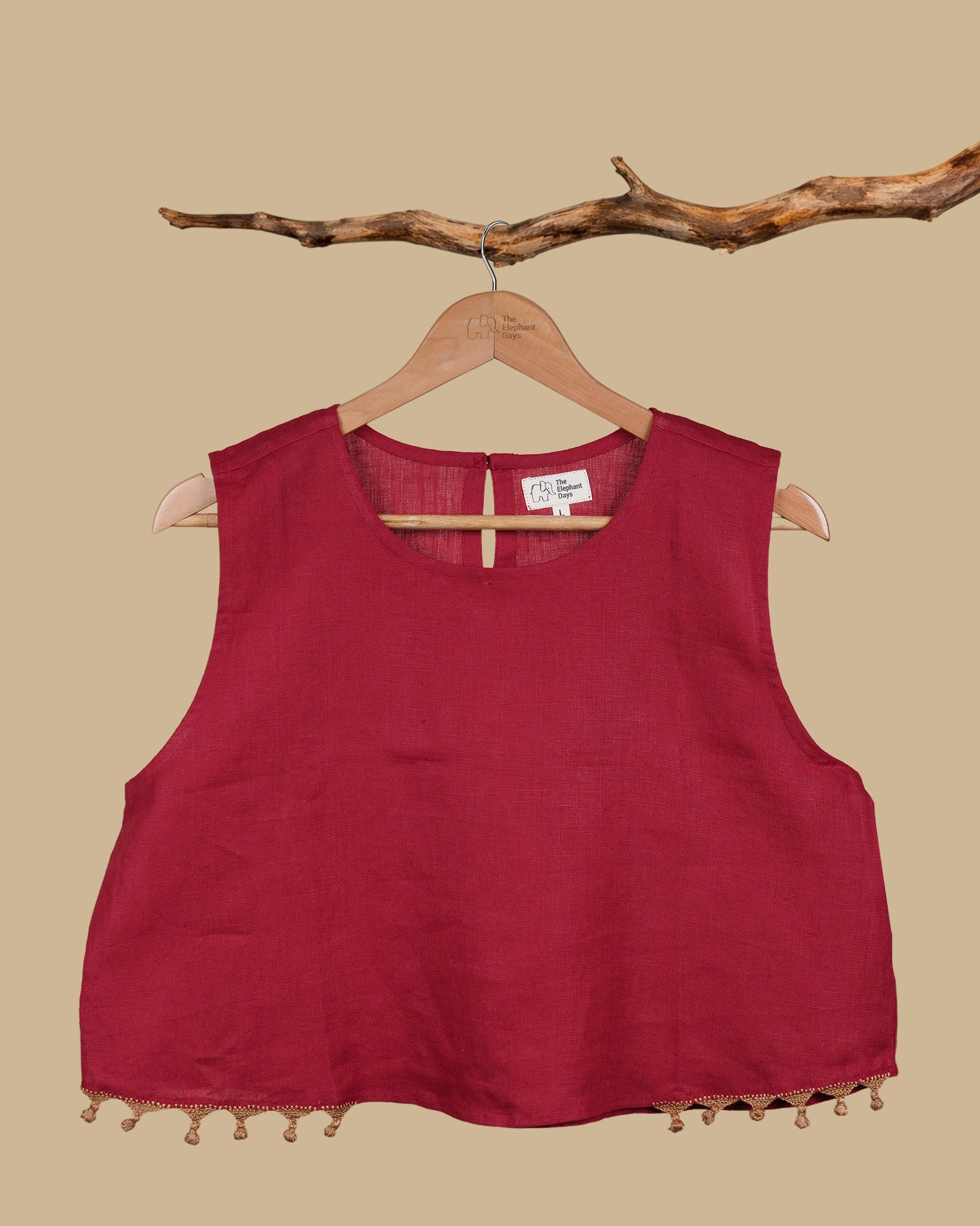 THE TASSEL CROP TOP - RED