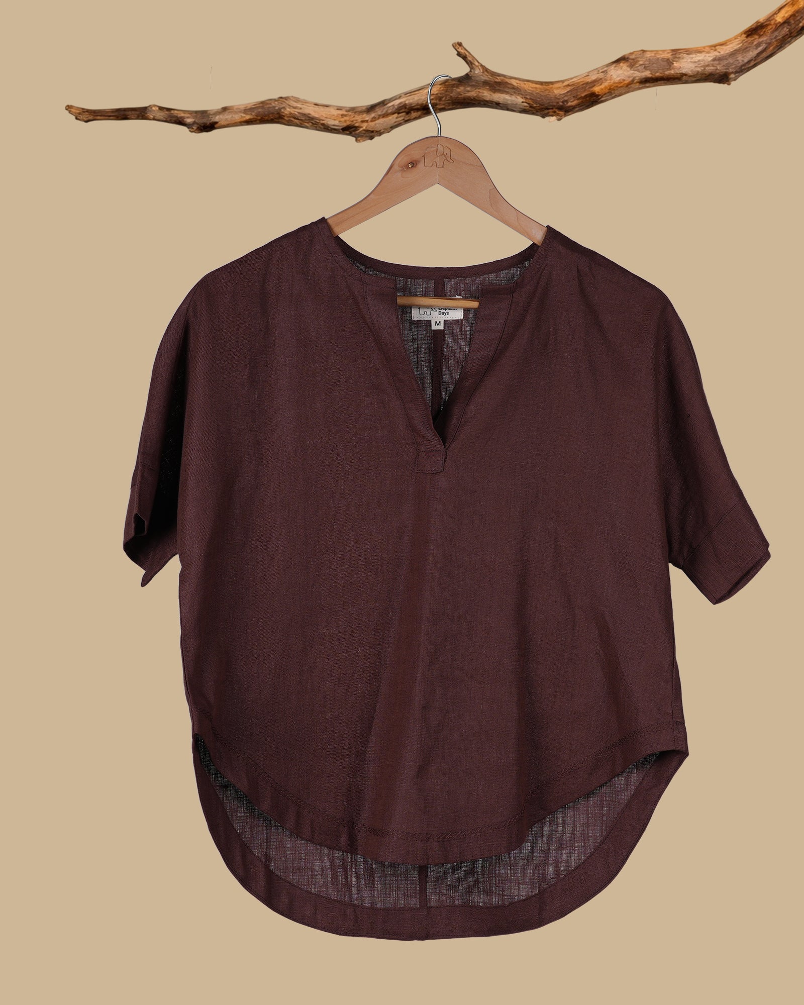 THE DRIFT HEM LINE TOP - BROWN