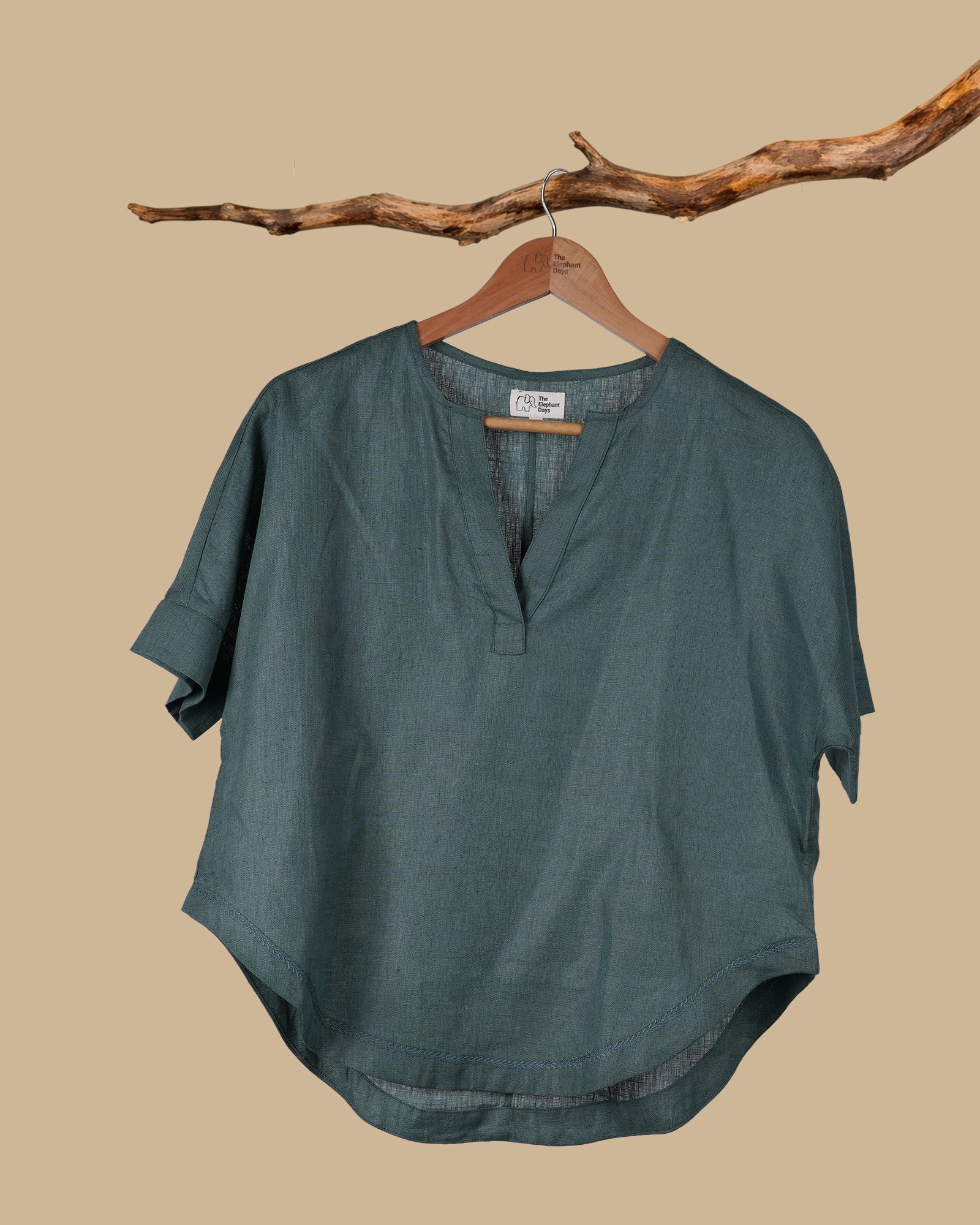 THE DRIFT HEM LINE TOP - GREEN